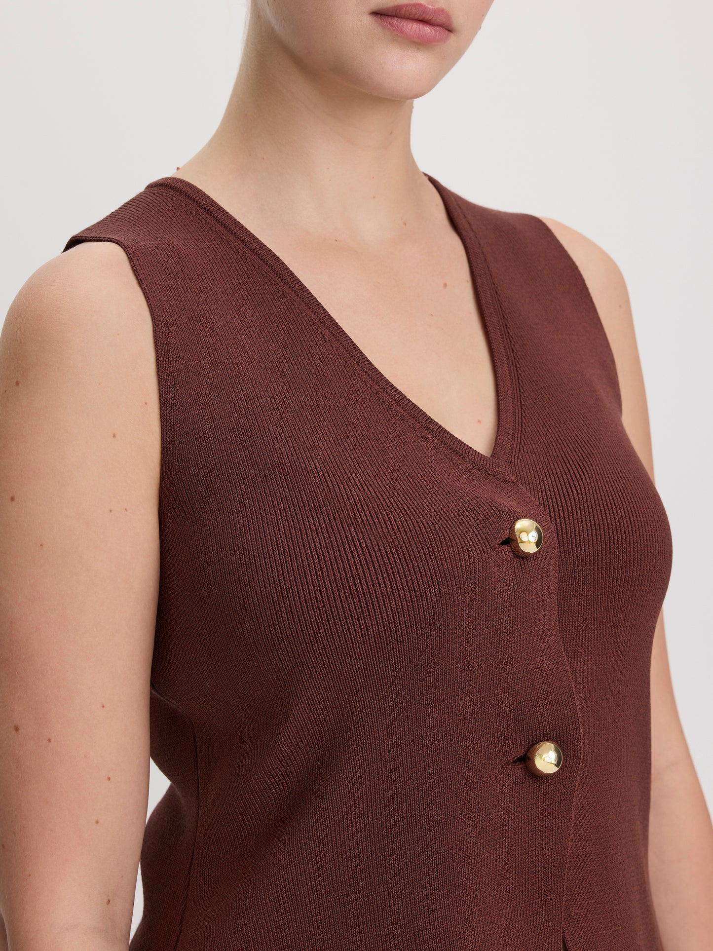 Sleeveless V-Neck Sweater Vest