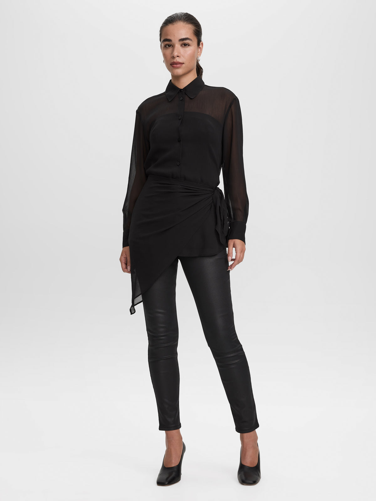 Skinny-Leg High-Rise Coated Jeans - The Signature (R)