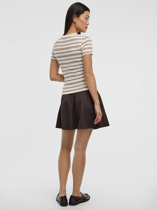 Striped Ribbed Crew-Neck T-Shirt