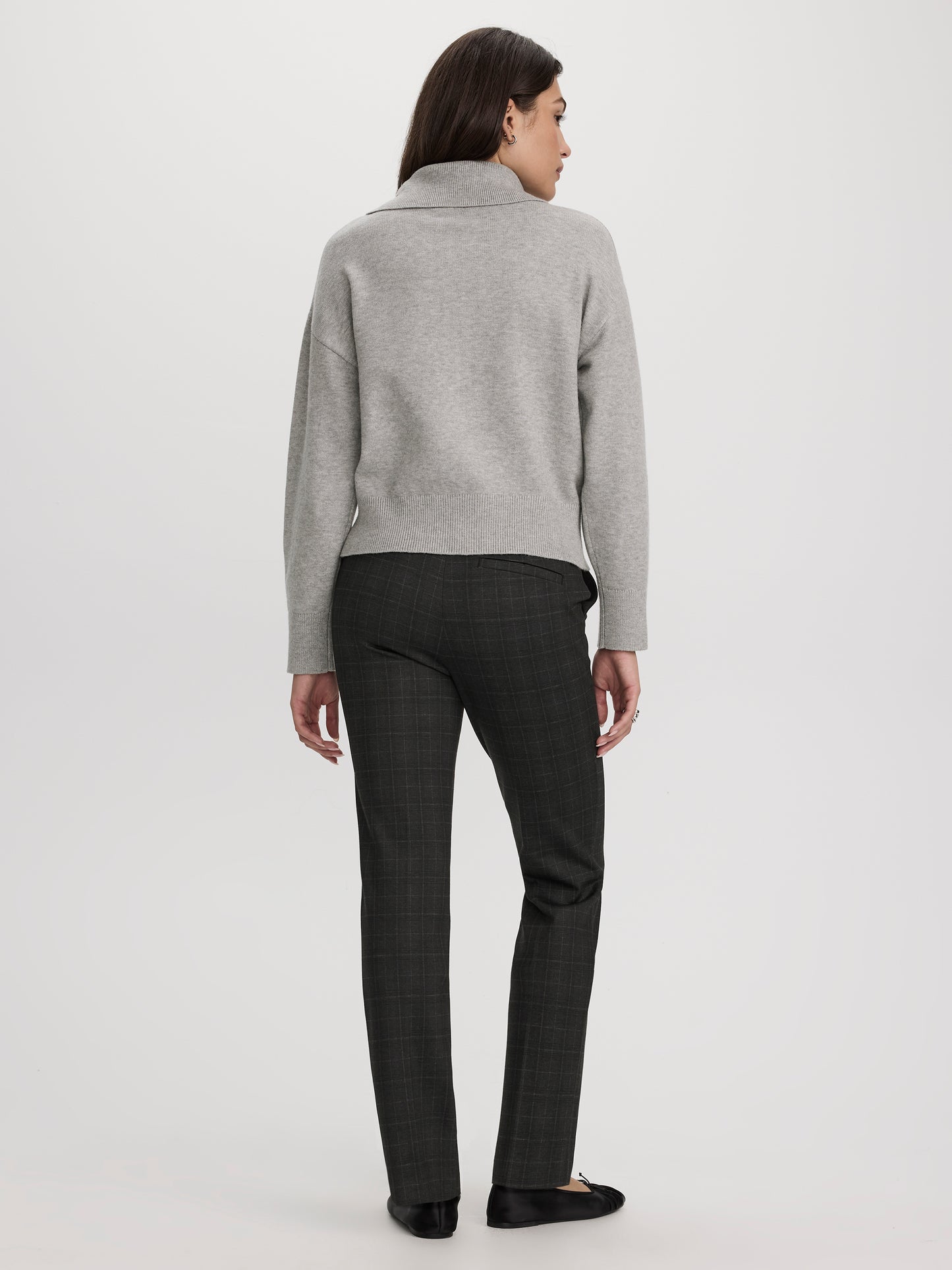 Long-Sleeve Half-Zip Mock-Neck Sweater