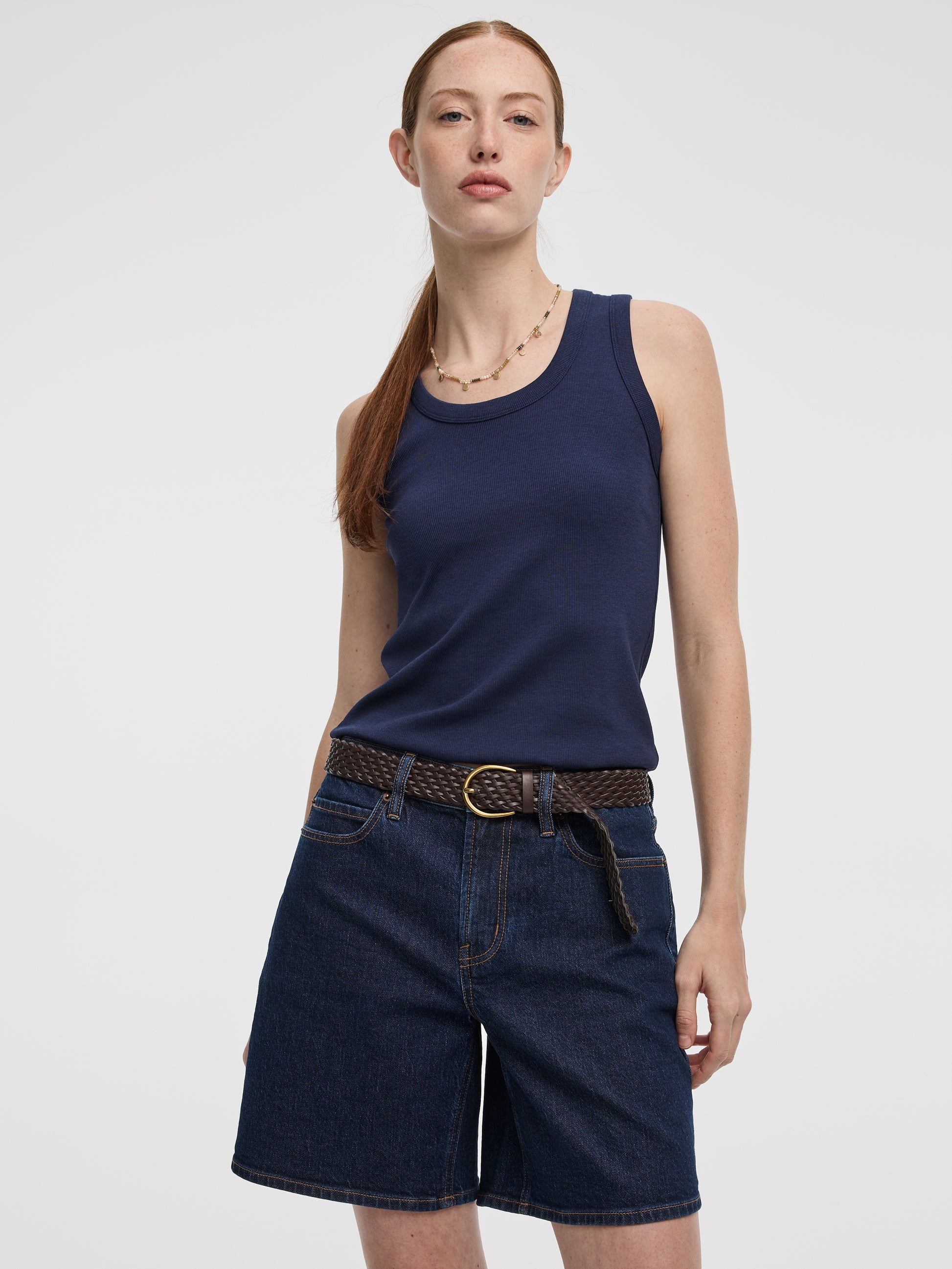 Scoop-Neck Ribbed Tank