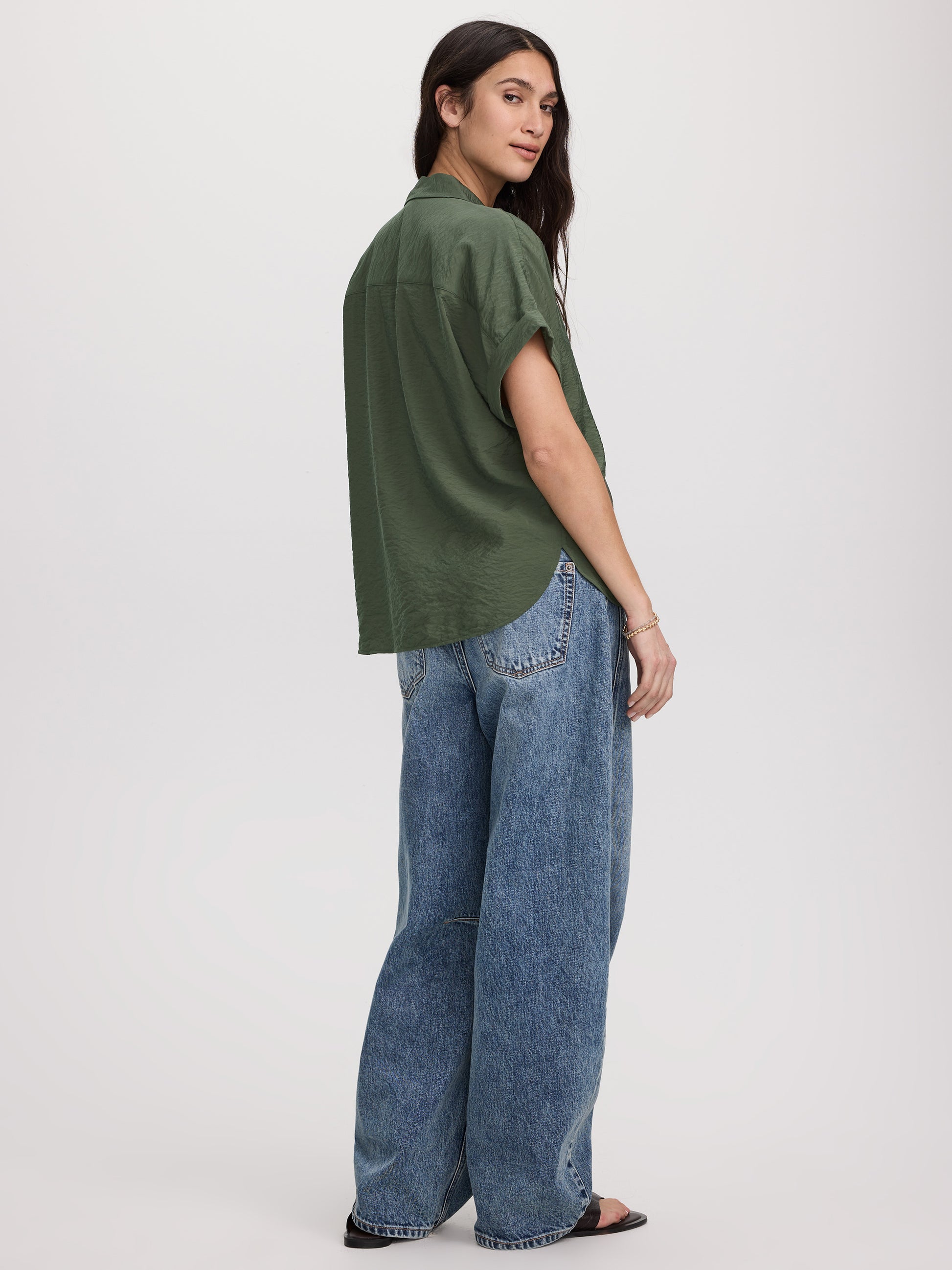 Short-Sleeve Shirt with Notch Collar