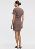 Short-Sleeve Fitted Dress with Knot Detail