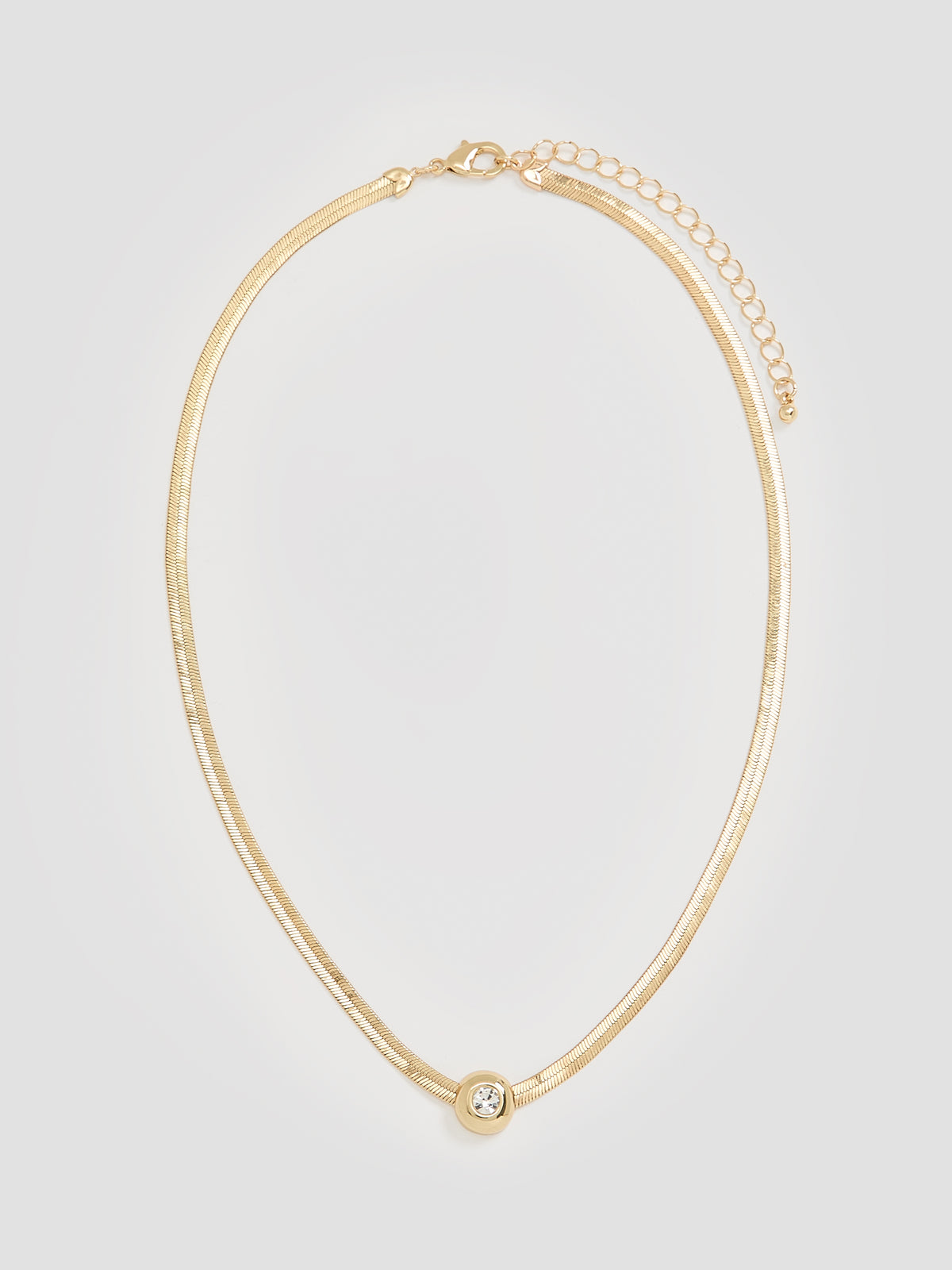 Short Herringbone-Chain Necklace