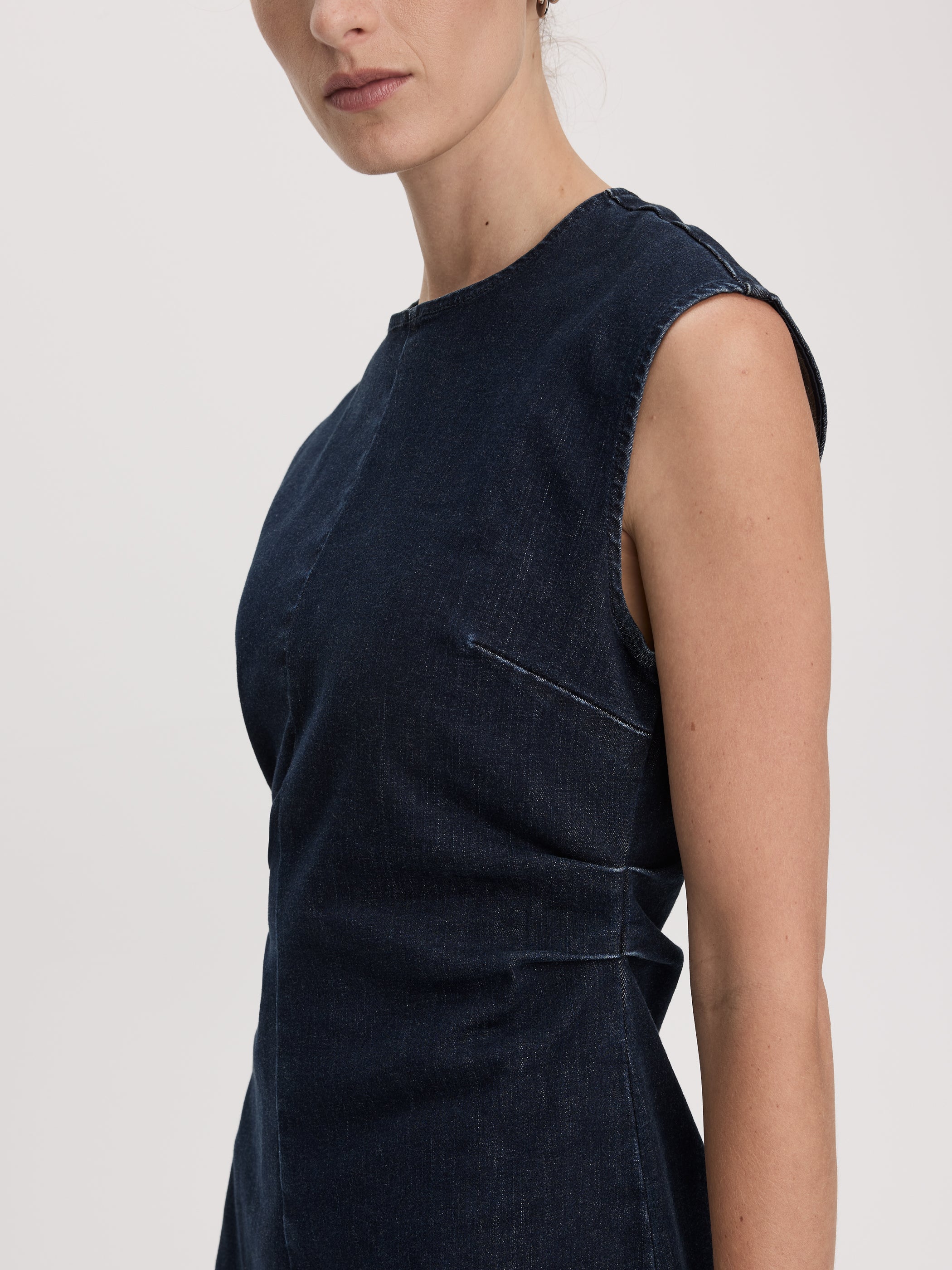 Sleeveless Mini Denim Dress