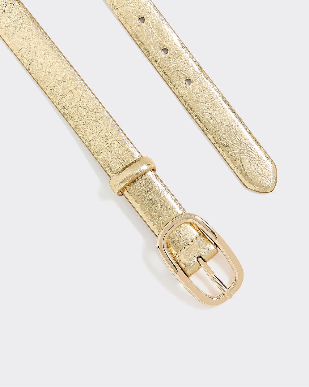 Metallic Faux Leather Belt