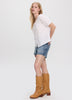 Short-Sleeve Scoop-Neck Loose Blouse