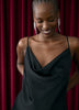 Sleeveless Midi Dress with Cowl Neckline