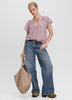 Split-Neck Blouse with Flutter Sleeves