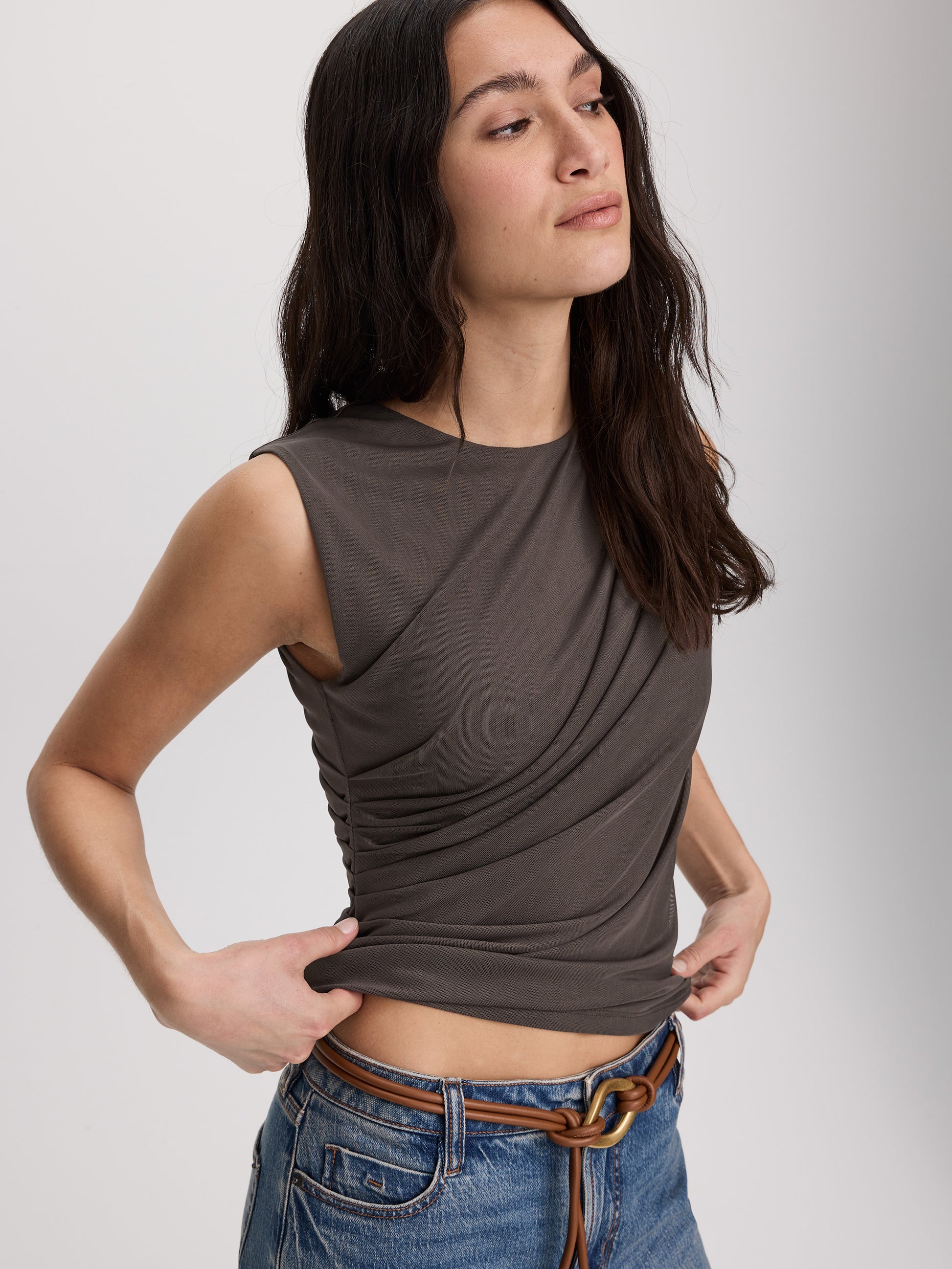 Sleeveless Draped Top