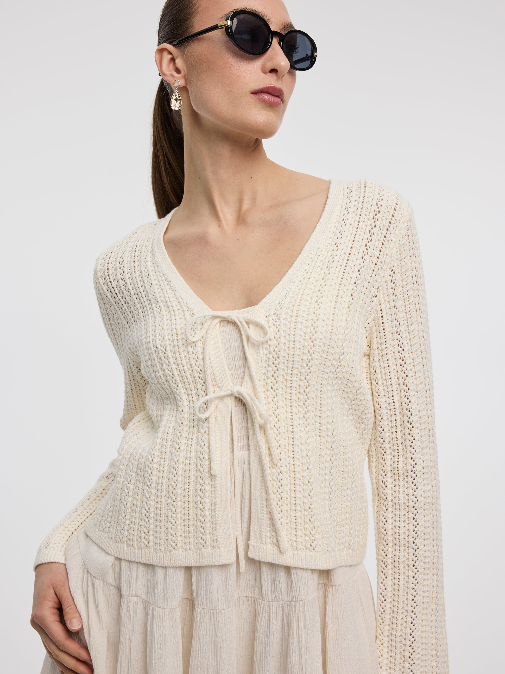 Long-Sleeve V-Neck Bolero