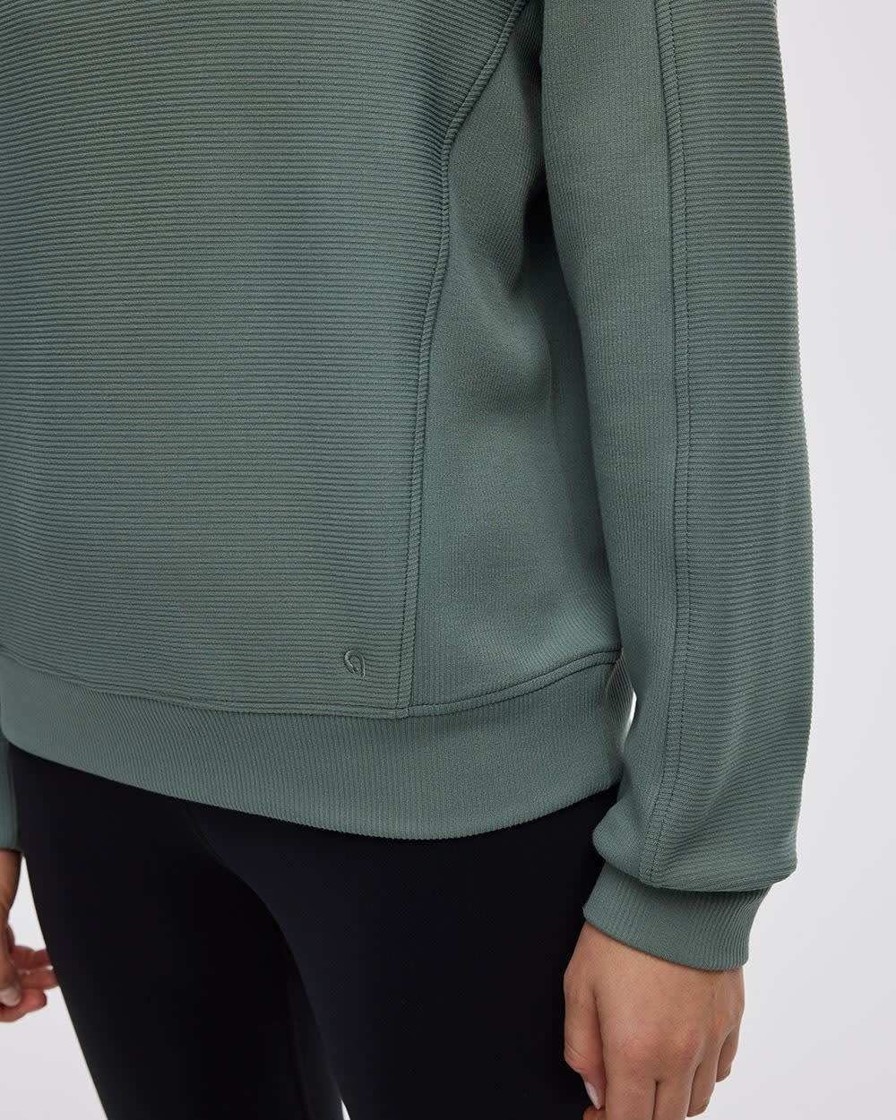 Long-Sleeve Sweater with Half-Zip Mock Neckline - Hyba