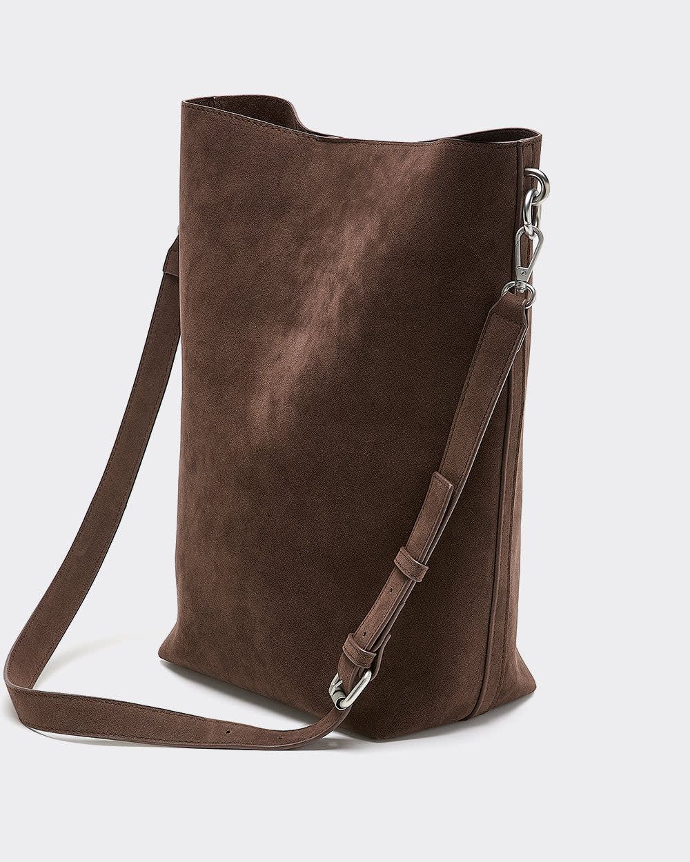 Faux Suede Bucket Bag