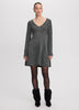 Long-Sleeve V-Neck Mini Dress