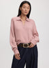 Long-Sleeve Boxy Sweater with Johnny Collar