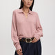 Long-Sleeve Boxy Sweater with Johnny Collar