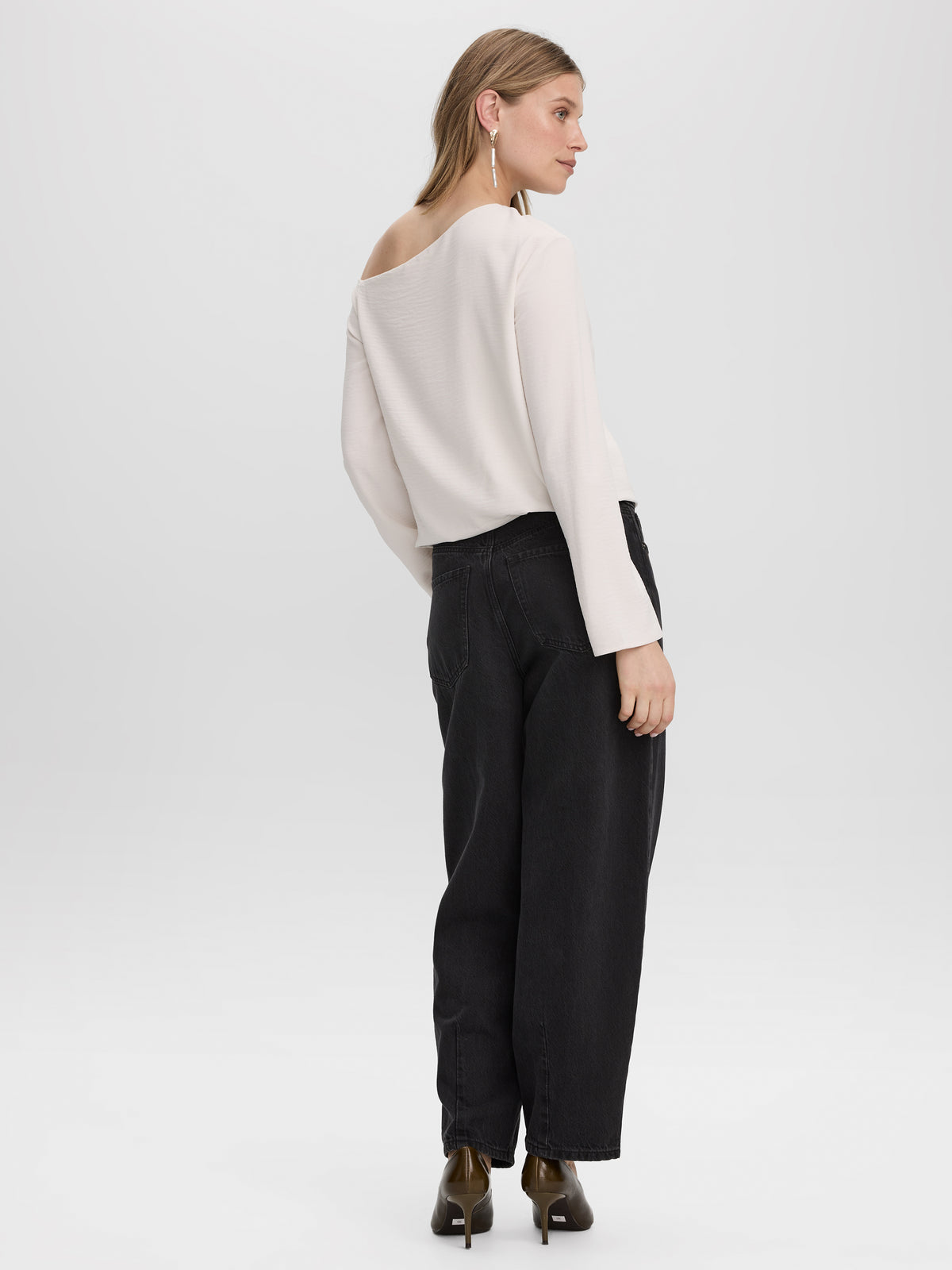 Long-Sleeve Off-the-Shoulder Blouse
