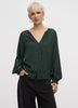 Split-Neck 3/4-Sleeve Blouse
