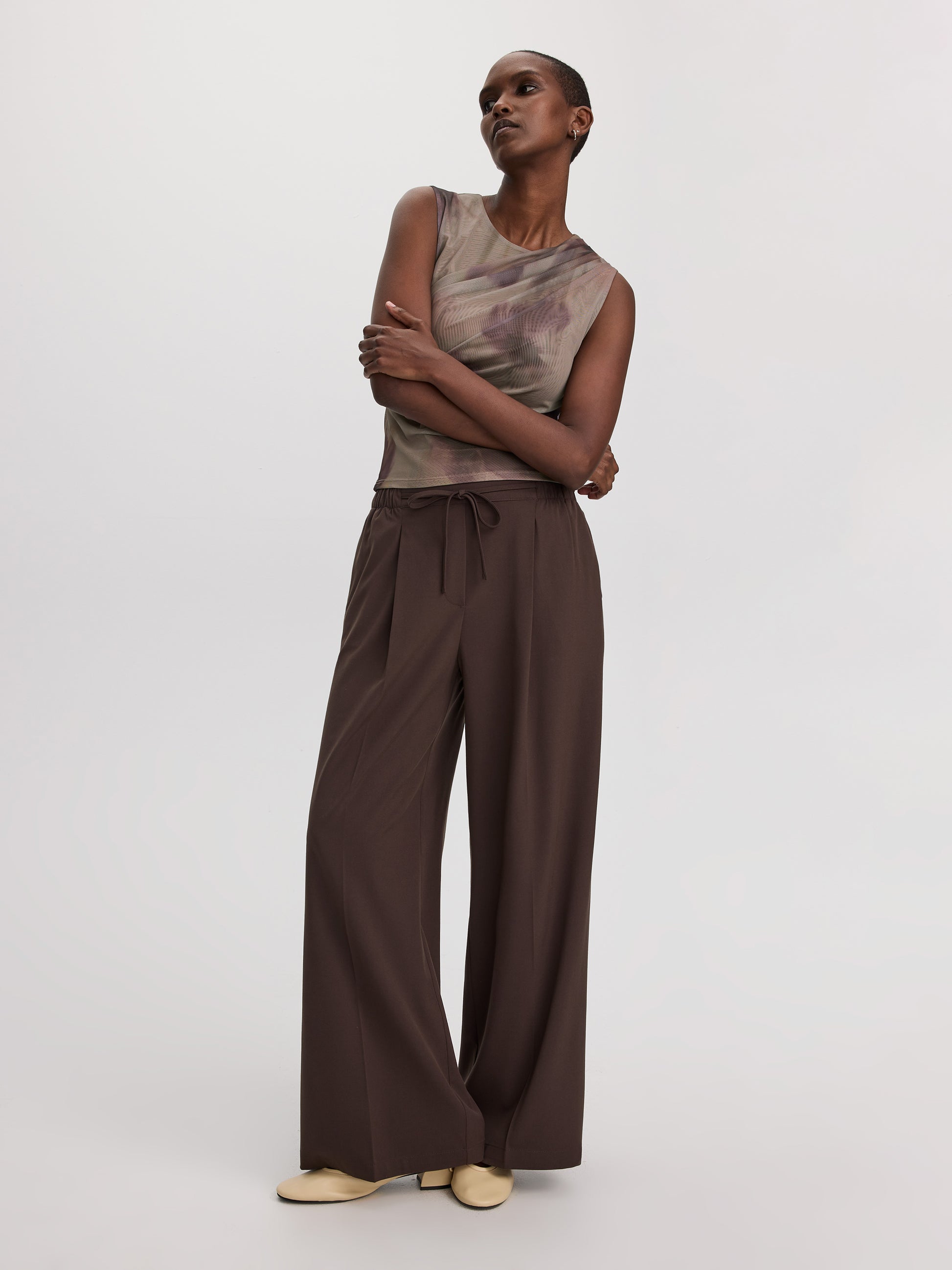 Sleeveless Draped Top