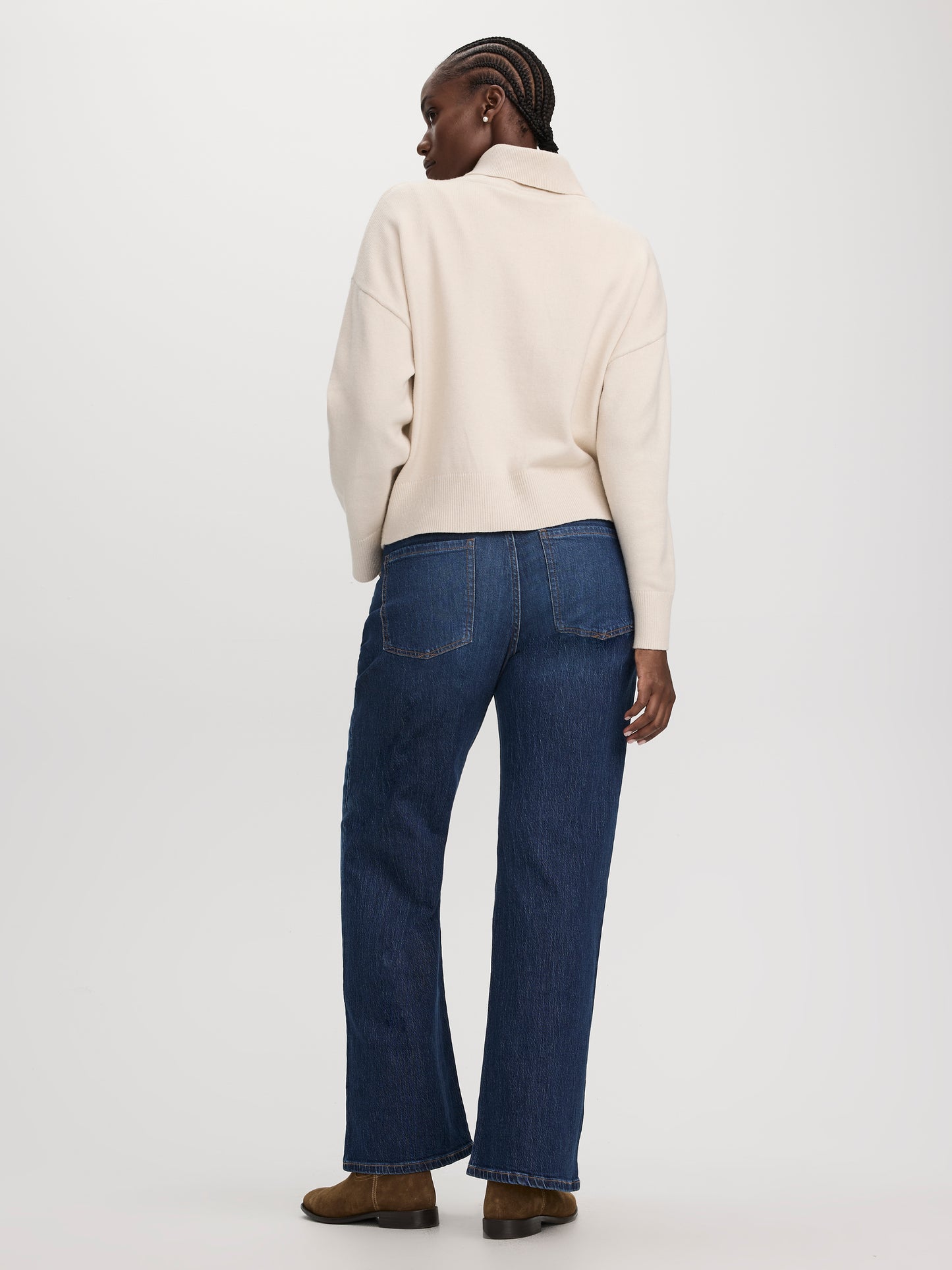 Long-Sleeve Half-Zip Mock-Neck Sweater