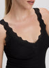 V-Neck Cami with Lace Trim