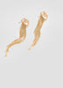 Glass Stone Earrings with Fringe Pendants
