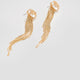Glass Stone Earrings with Fringe Pendants