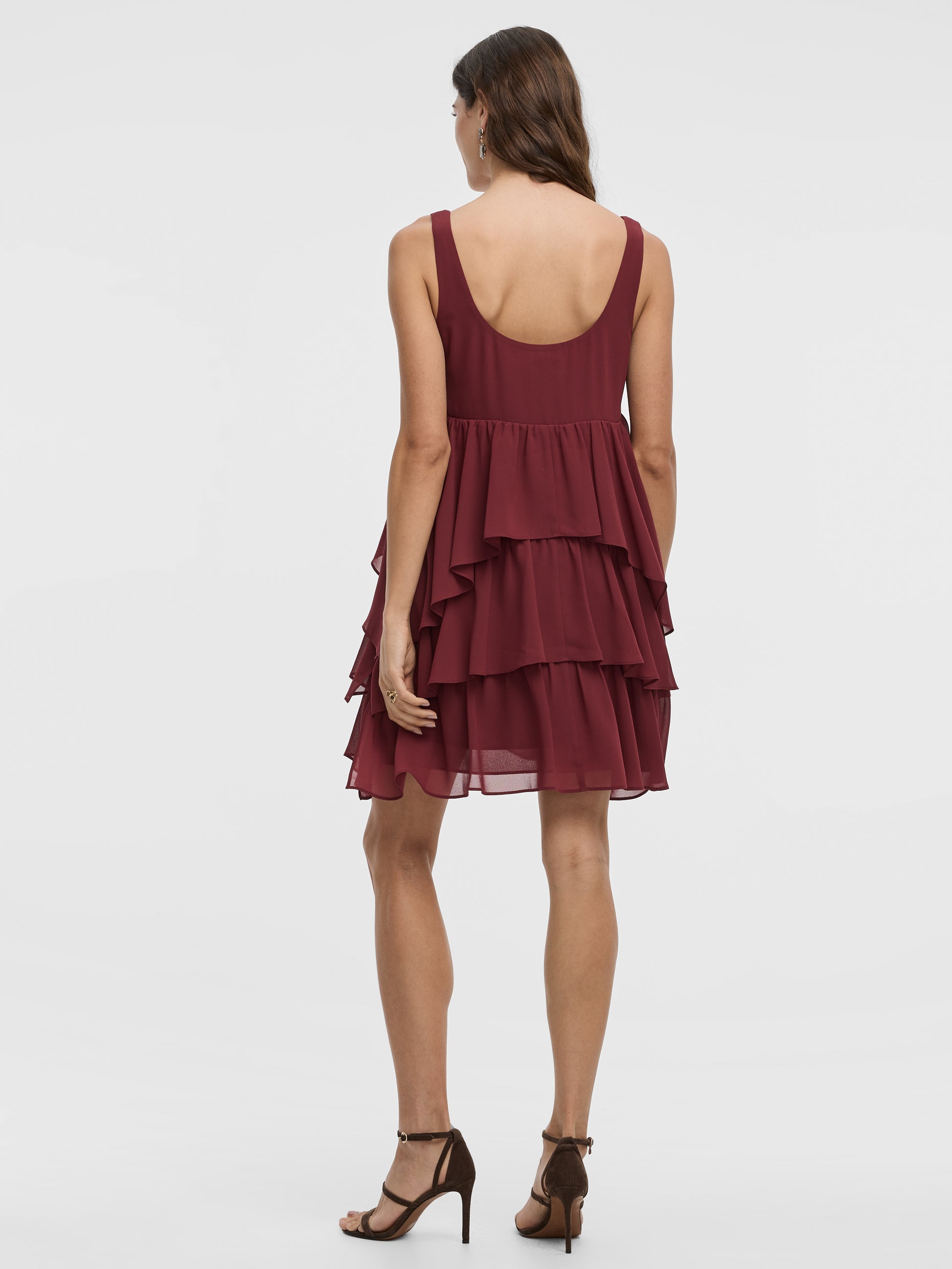 Sleeveless Scoop-Neck Tiered Dress