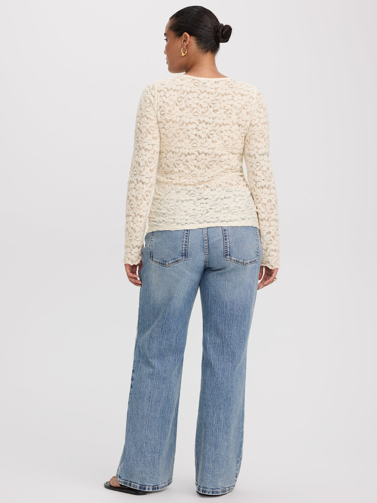Long-Sleeve Lace Top