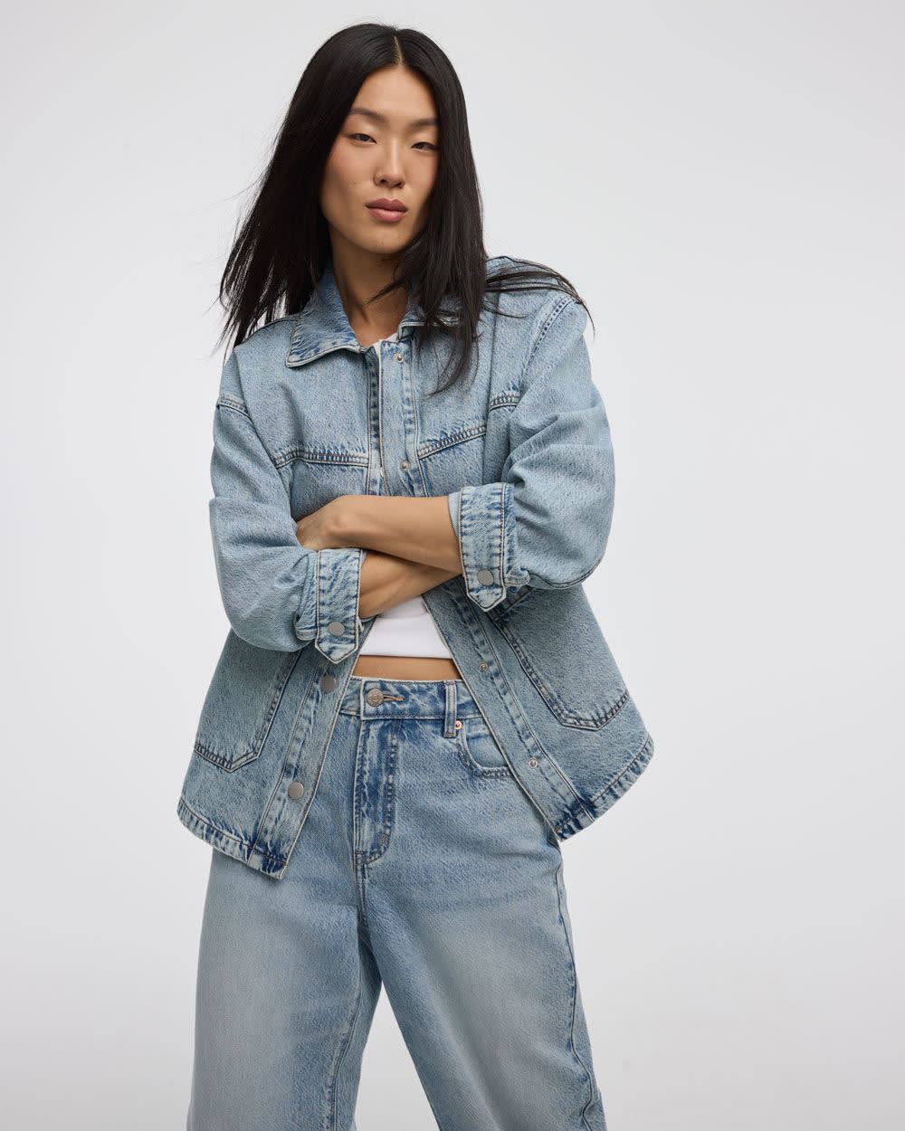 Denim Shacket with TENCEL™ Lyocell – Loose Fit | Reitmans
