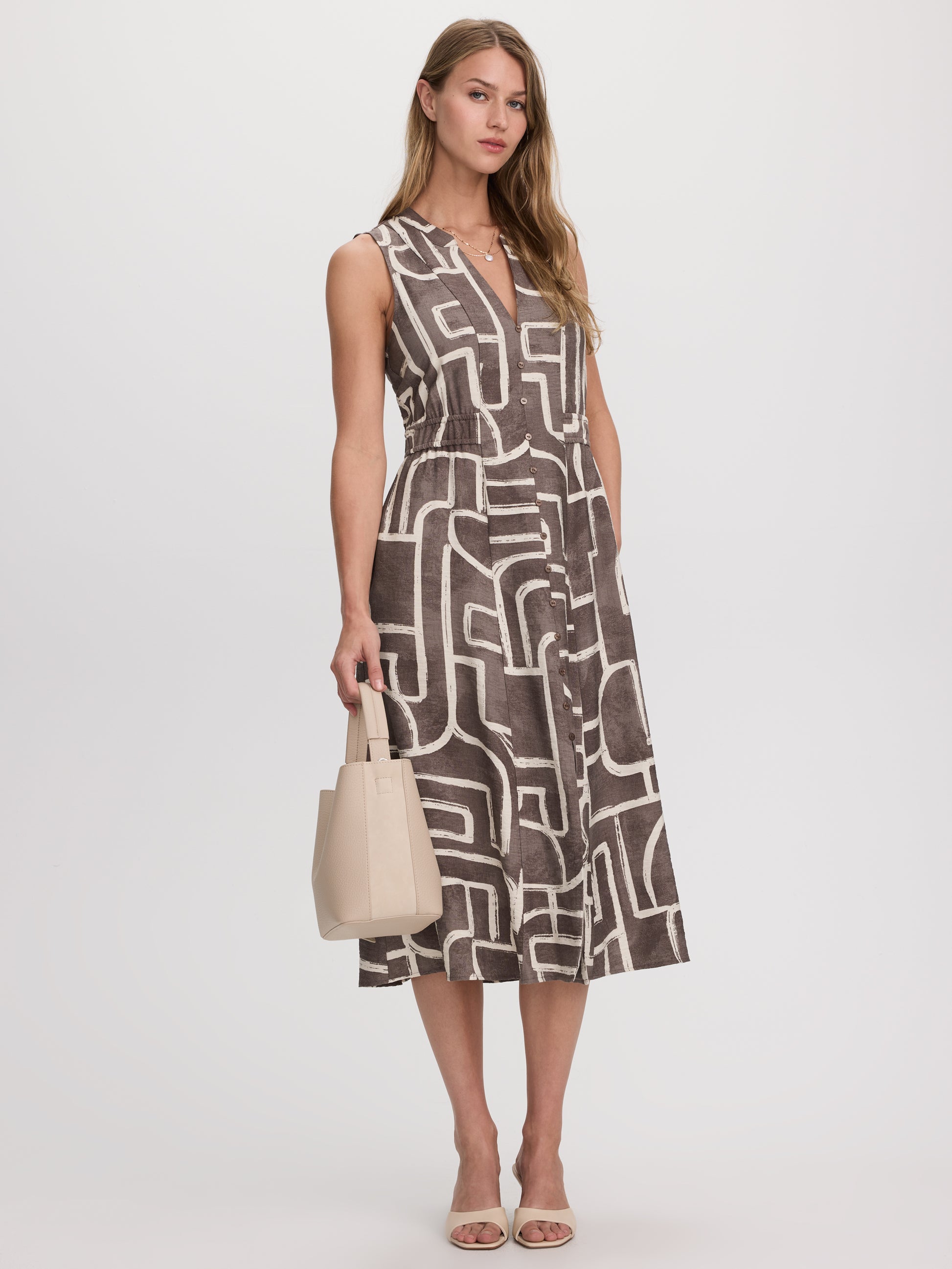 Sleeveless Midi Shirtdress
