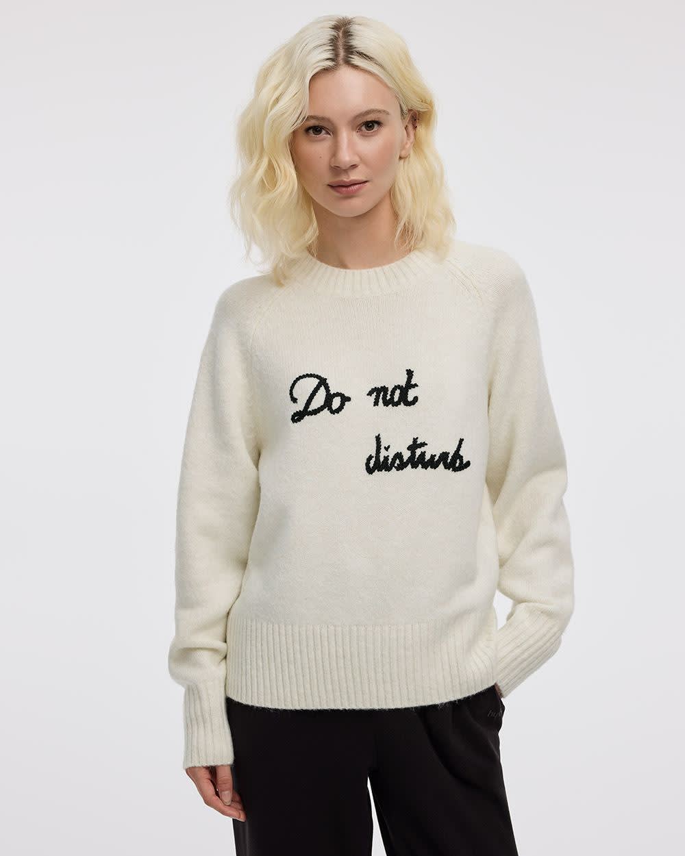 Pull « Do Not Disturb» à manches longues et col rond