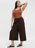 Cropped Wide-Leg Linen-Blend Pant