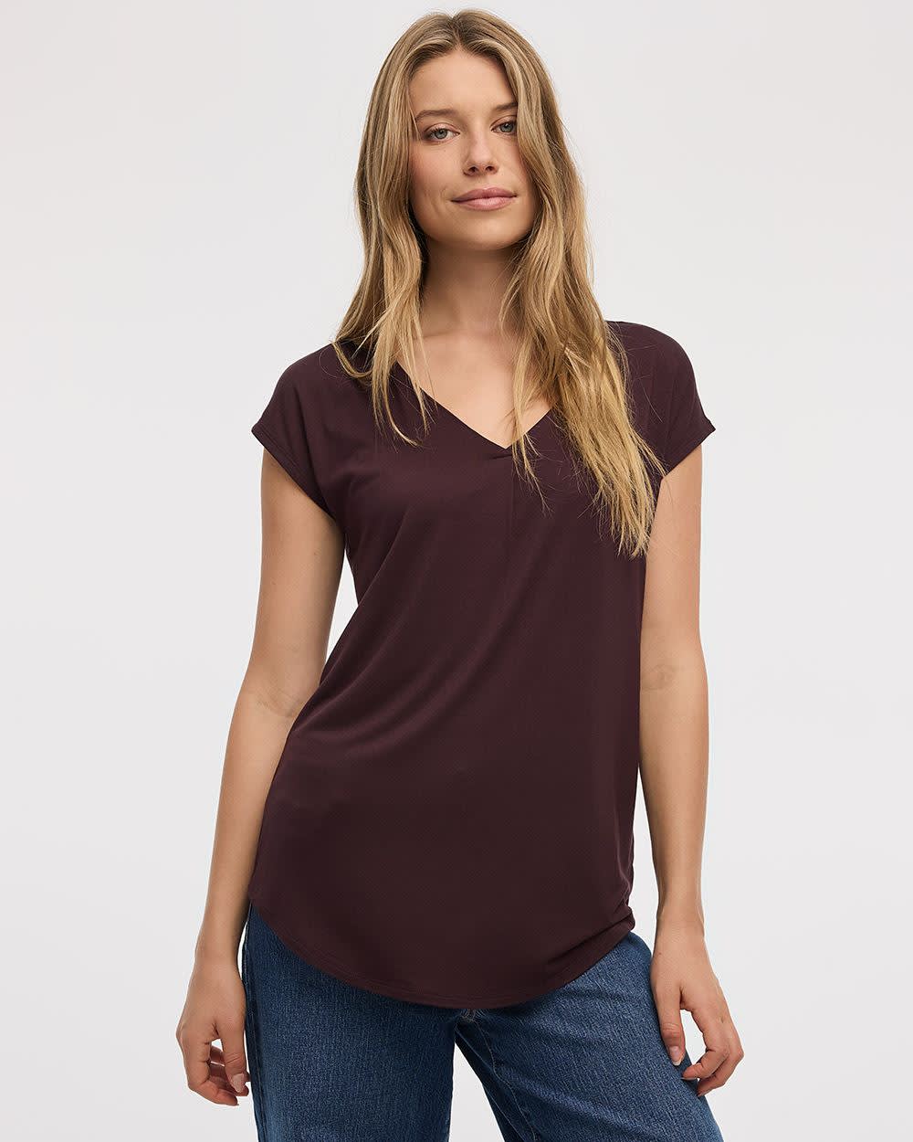 Extended-Sleeve V-Neck Tunic