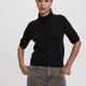 Cashmere-Blend Elbow-Sleeve Turtleneck Sweater