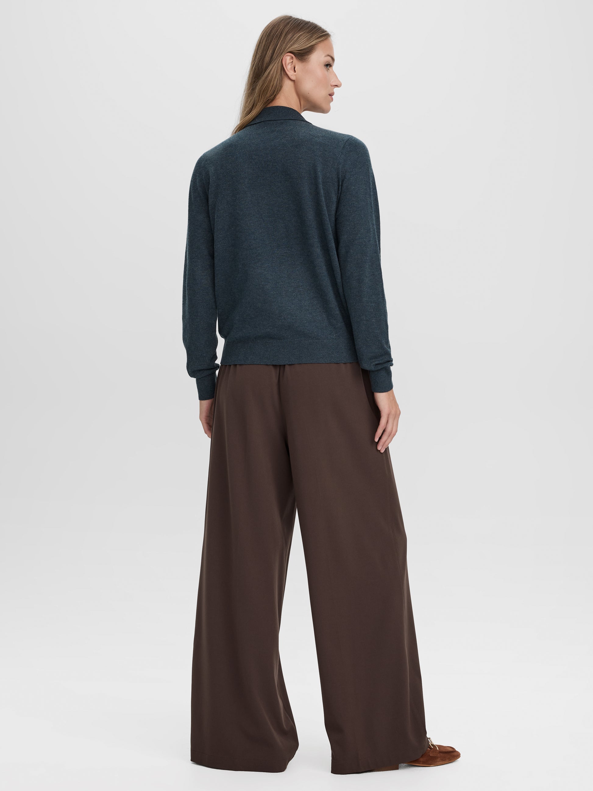 Long-Sleeve Sweater with Johnny Collar - R Essentials