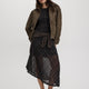 Long-Sleeve Bodycon Midi Dress with Side Shirrings