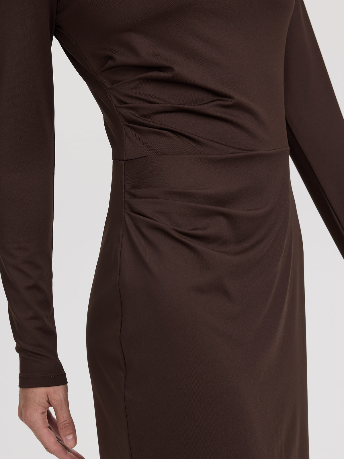 Long-Sleeve Bodycon Mini Dress with Side Shirrings