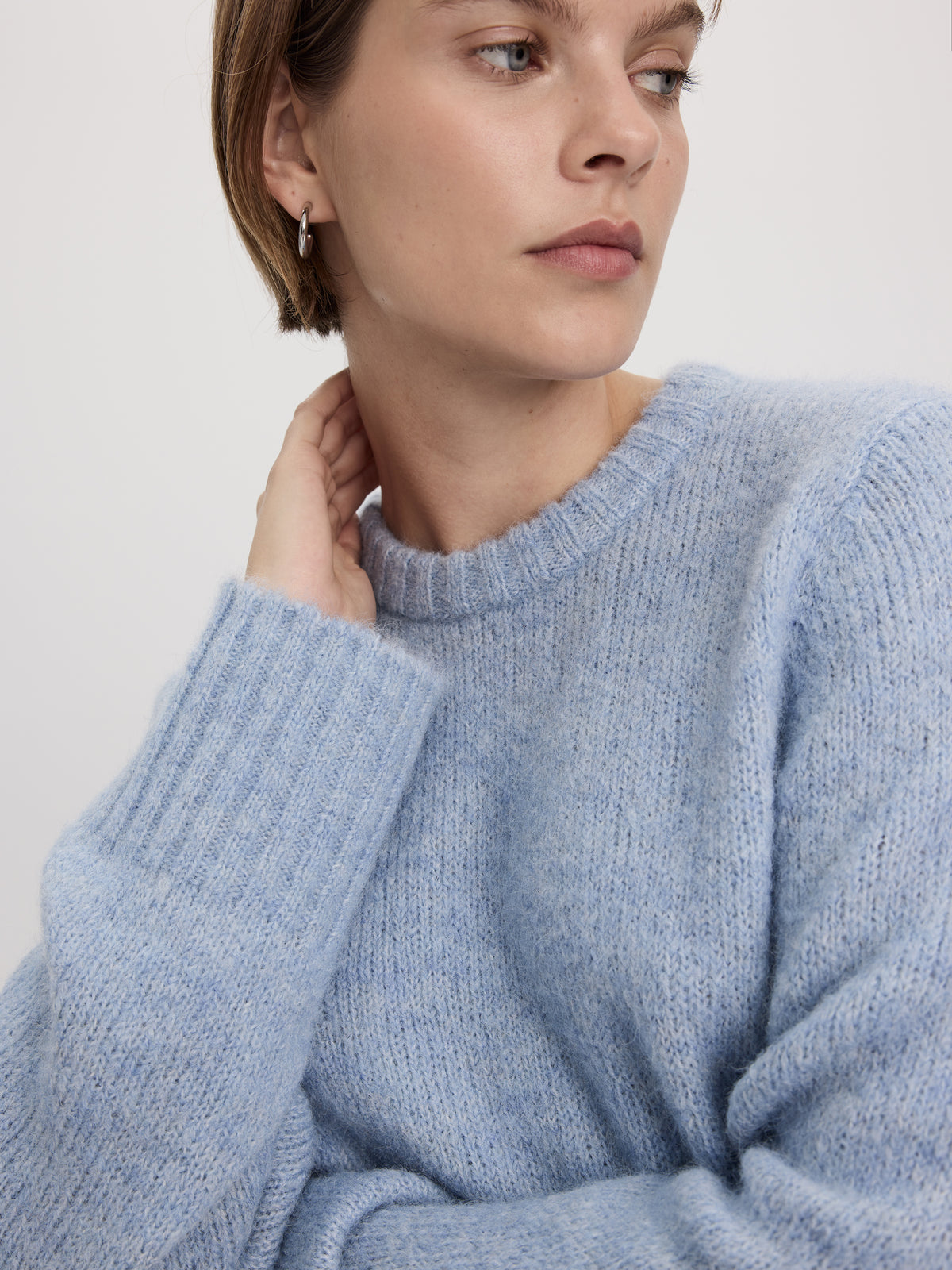 Long-Sleeve Crew-Neck Wool-Blend Sweater