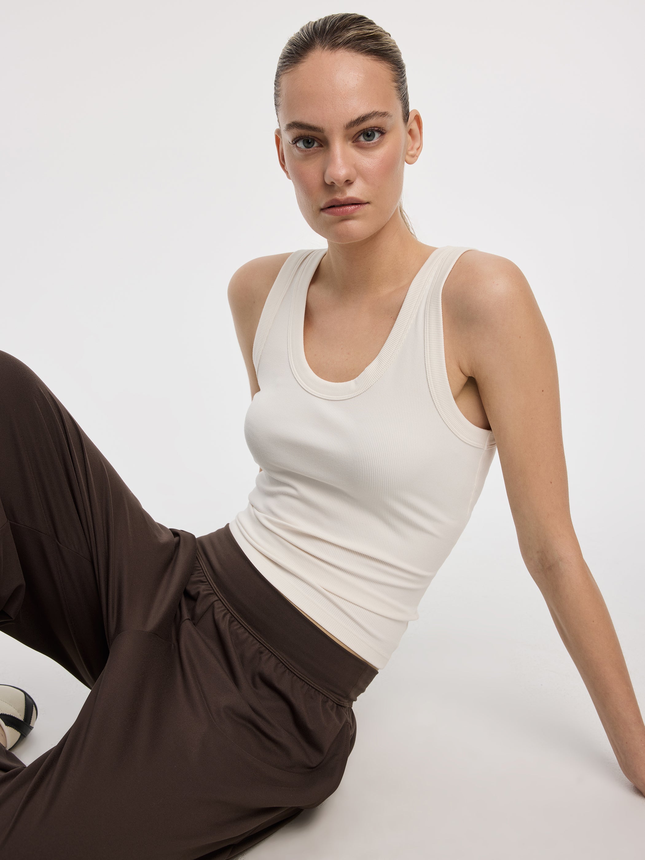 Scoop-Neck Ribbed Tank