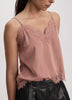 V-Neck Cami with Lace Trim