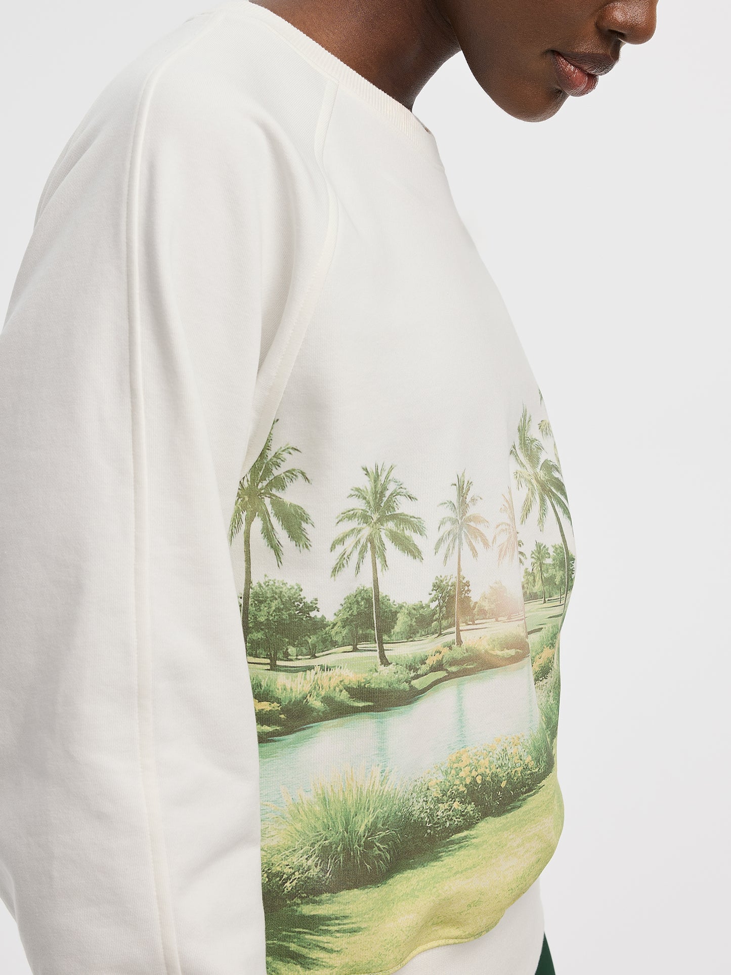 Pull en French Terry à manches longues et col rond - Hyba