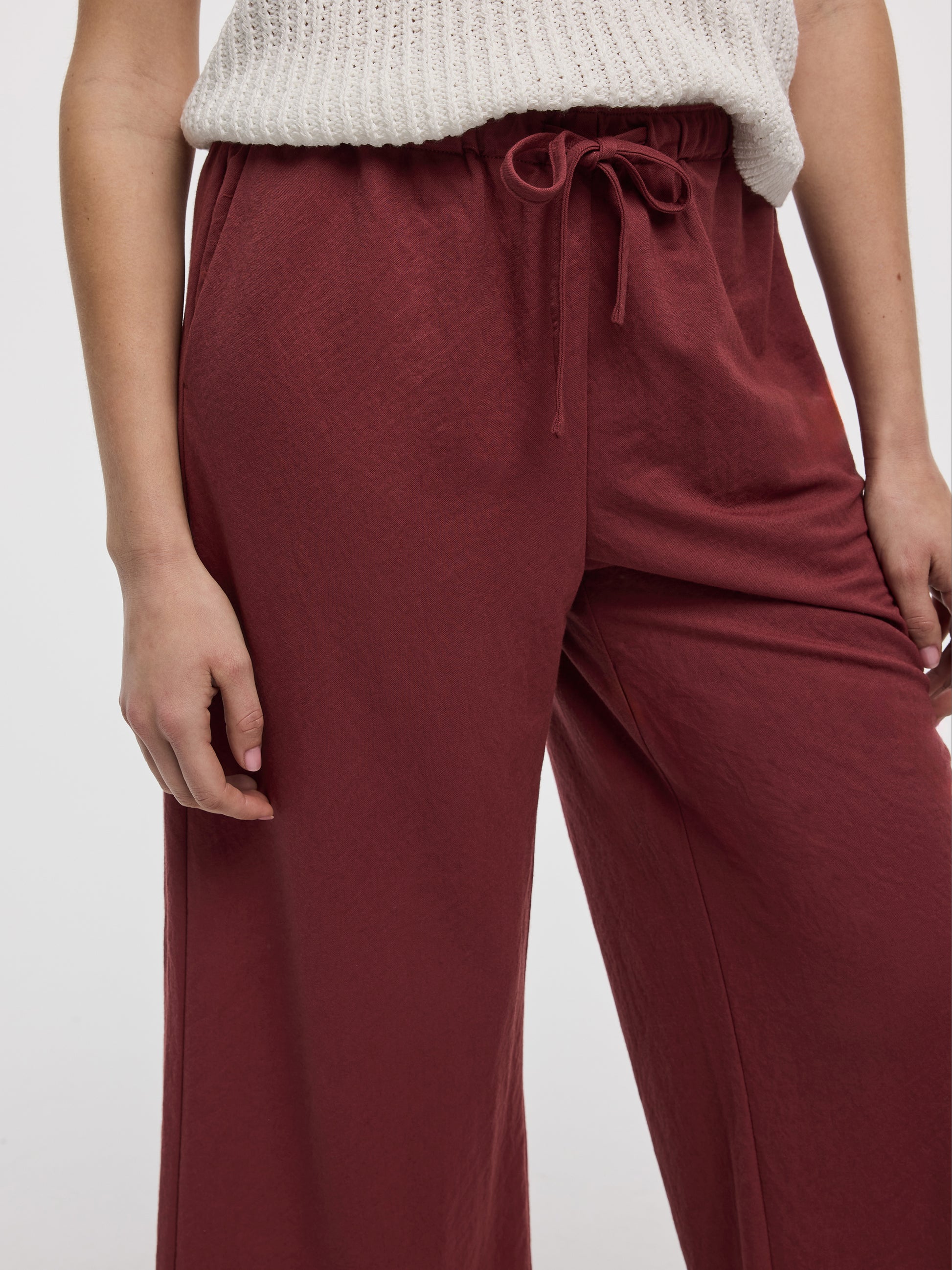 Wide-Leg Cropped Piqué Pant
