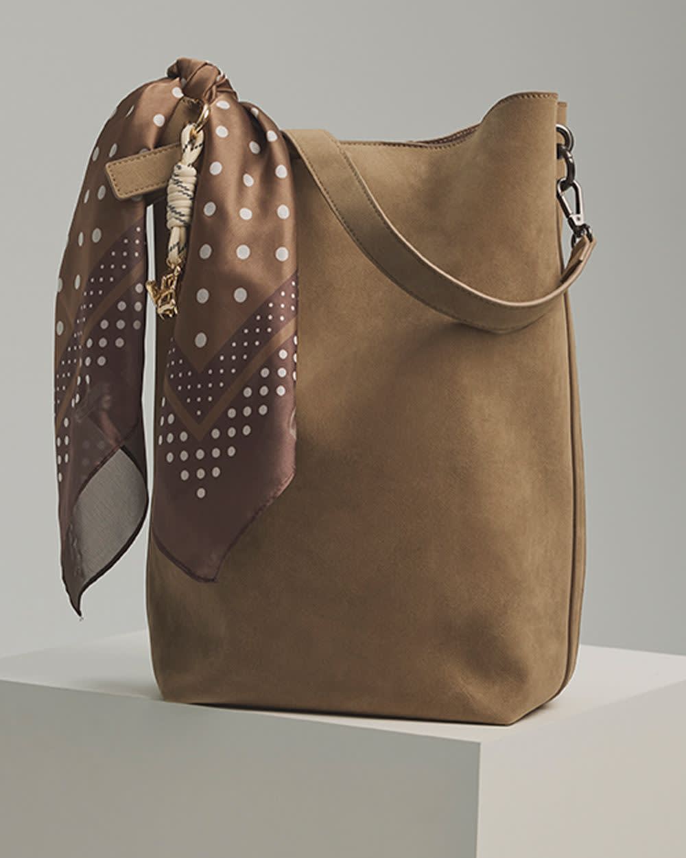 Faux Suede Bucket Bag