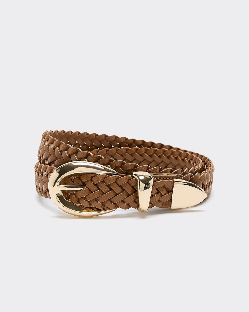 Ceinture tressée en faux cuir