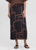 Pleated Satin Midi Skirt