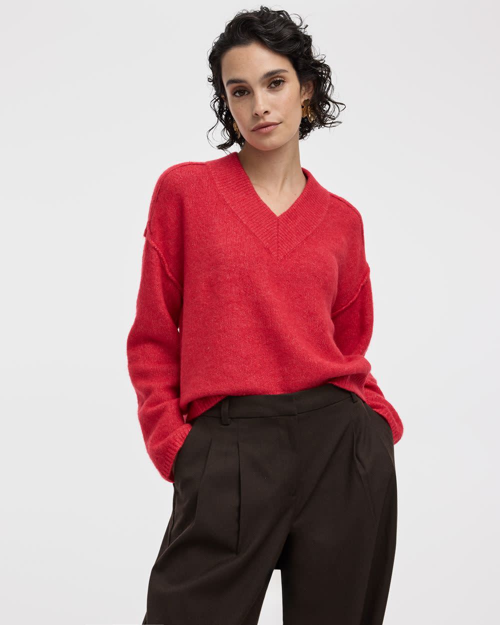 Pull à manches longues et col V