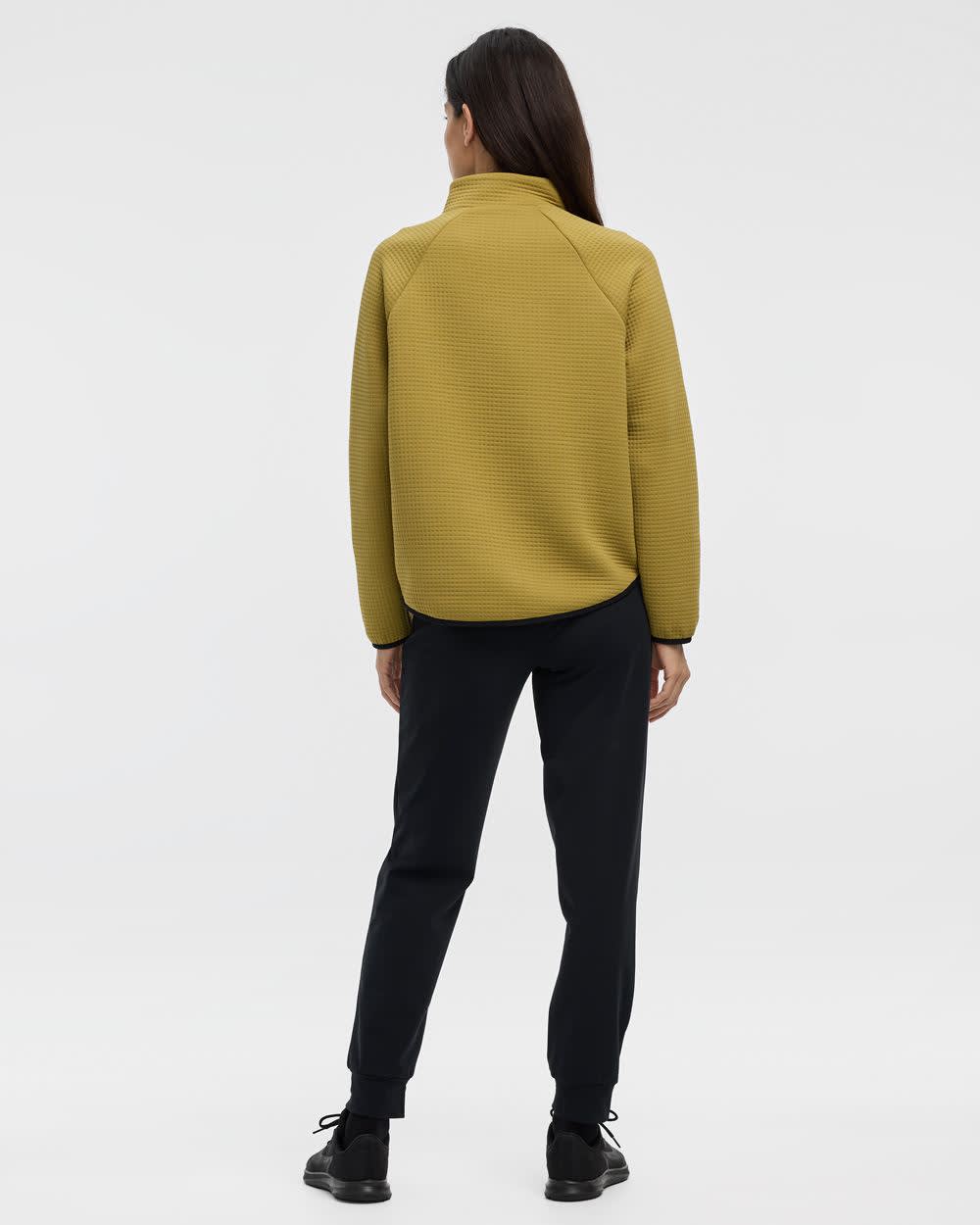 Long-Sleeve Half-Zip Mock-Neck Pullover - Hyba