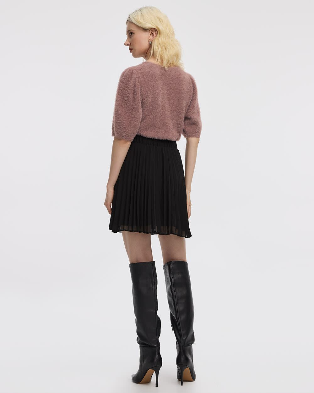 Pleated Chiffon Mini-Skirt