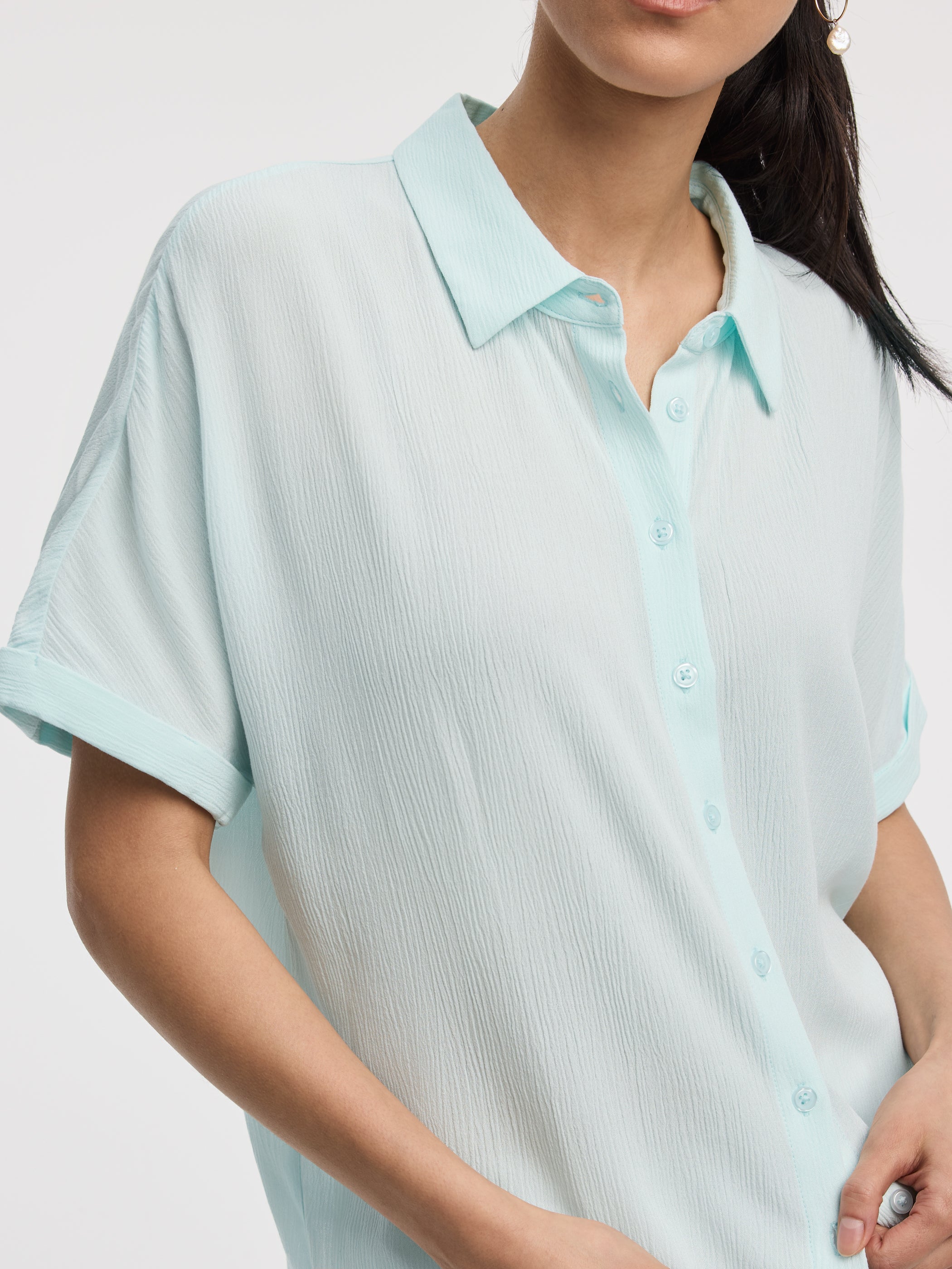 Buttoned-Down Gauze Shirt